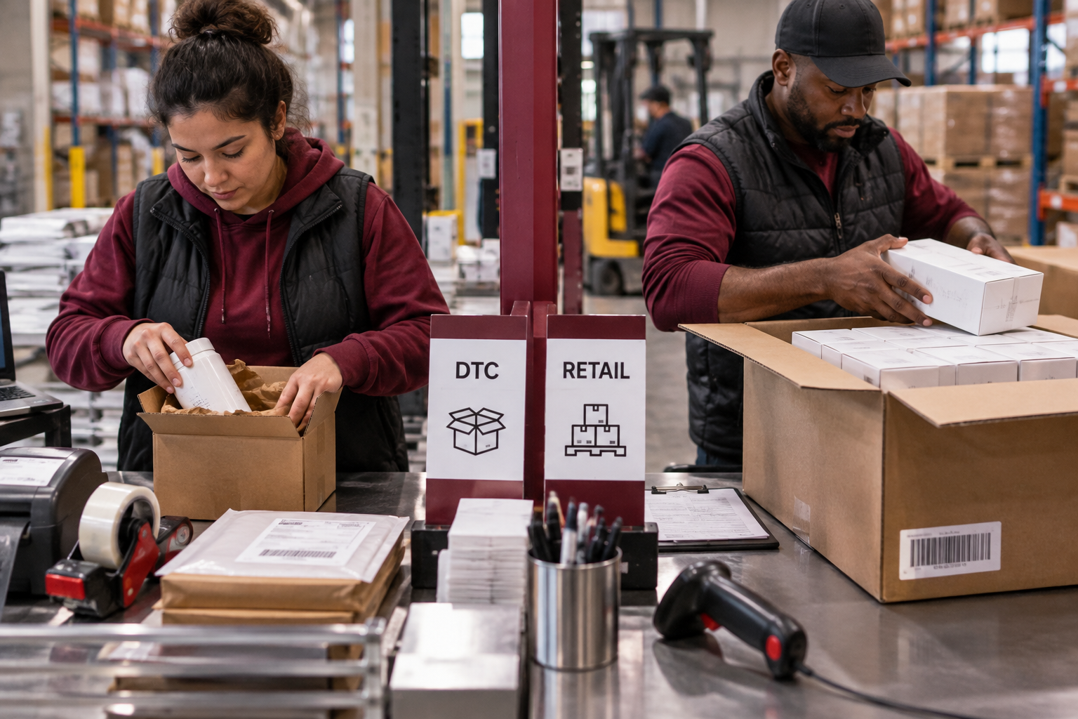 Editorial illustration for One warehouse, two workflows: DTC and retail